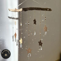 Großes Weihnachts Mobile aus Treibholz mit Kristall