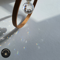 Kristall Sonnenfänger mit Bambus-Ring & Buntglas-Kugeln - POLARIS