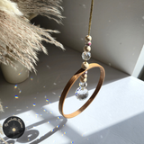 Kristall Sonnenfänger mit Bambus-Ring & Buntglas-Kugeln - POLARIS