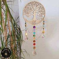 Suncatcher Kristall Chakren Baum des Lebens - LIFE