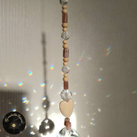 Suncatcher Kristall Herz aus Holz - VALENTINSTAG