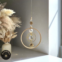 Suncatcher Mobile Holz und Pastellfarben - RONDO - Roh